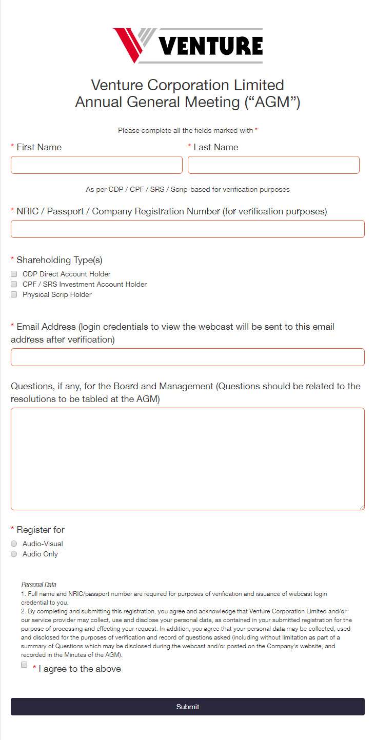 Virtual AGM shareholder registration process