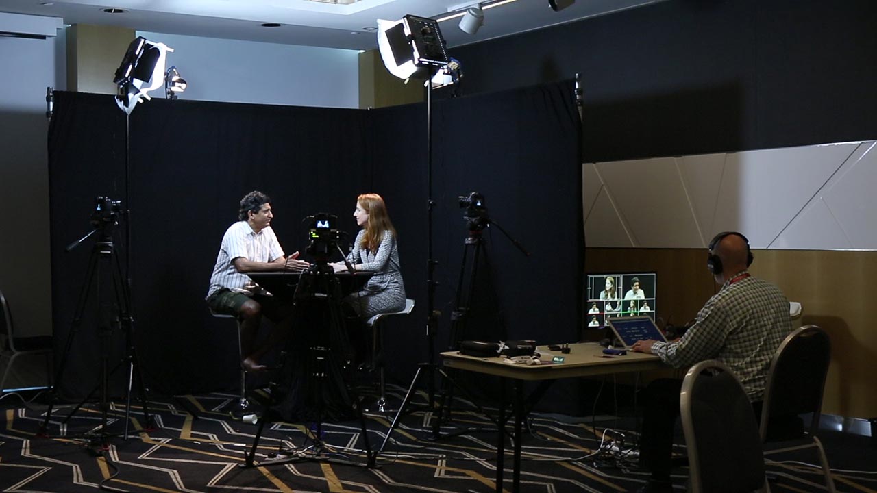 temporary studio setup at events and conferences