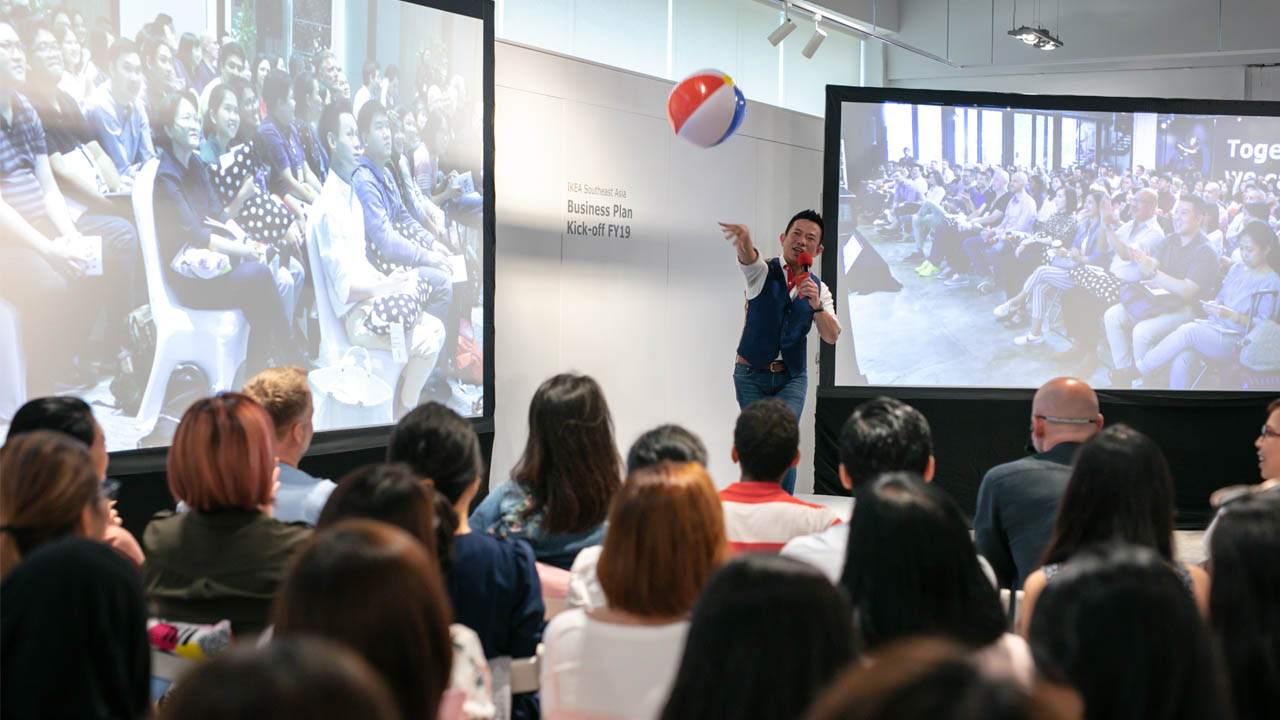 IKEA Corporate multi site townhall event streaming from Bangkok Singapore and Kuala Lumpur